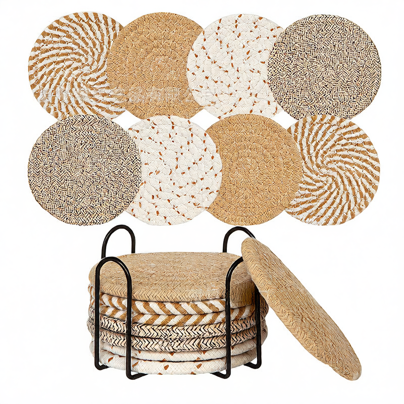Cotton Woven Round Heat Insulation Coaster Placemat