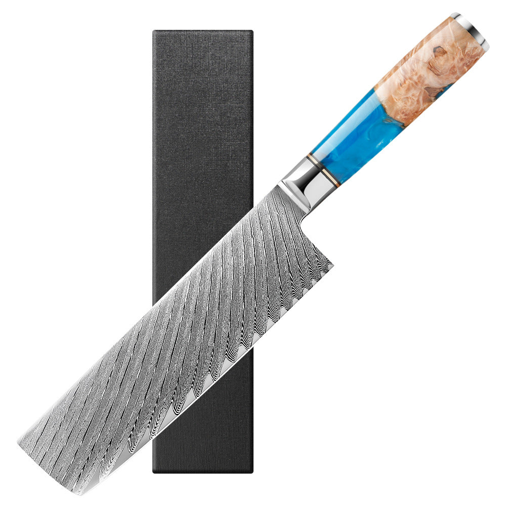 Damascus Pattern Steel Chef Knife & 7-Piece Set
