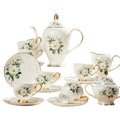 Gold-Trimmed Bone China Tea Set