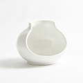 Anfora sculptural broken-vase white porcelain serving vessel on white