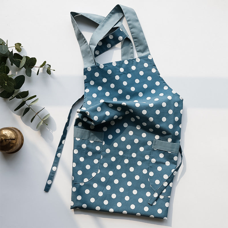 Blue Polka Dot Vest-Style Apron