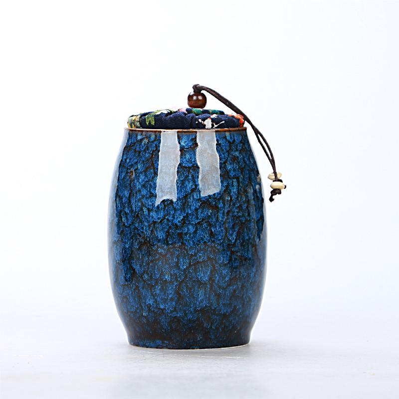 Reactive Glaze Ceramic Tea Canister, 300 ml