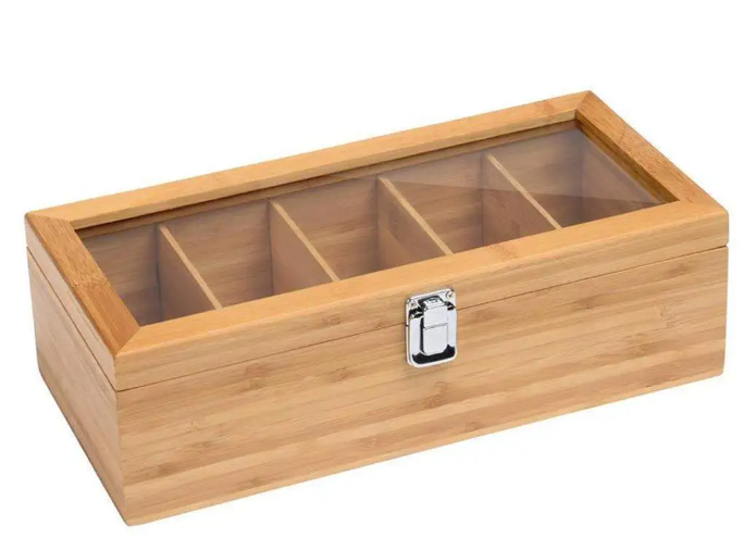 Bamboo Compartment Organiser for Tea and Jewellery