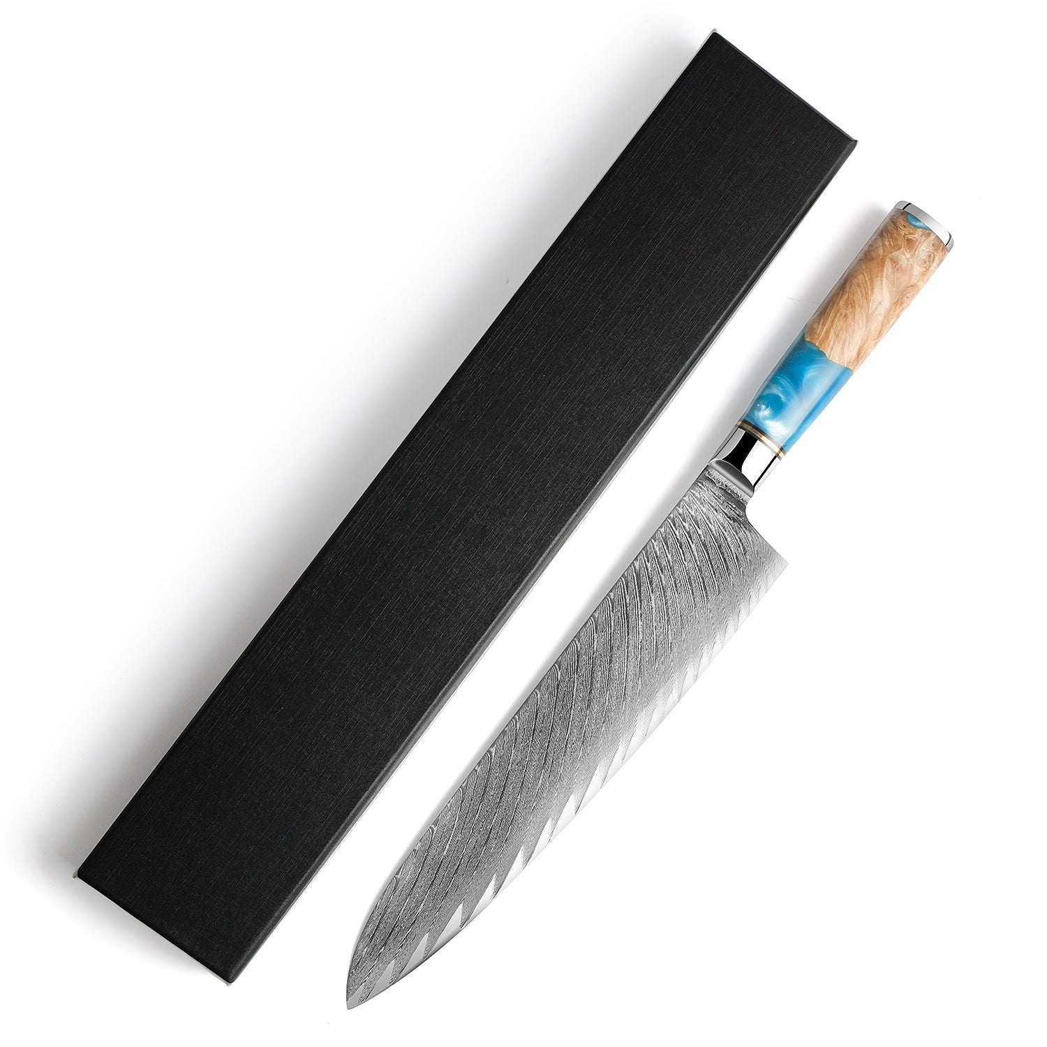 Damascus Pattern Steel Chef Knife & 7-Piece Set