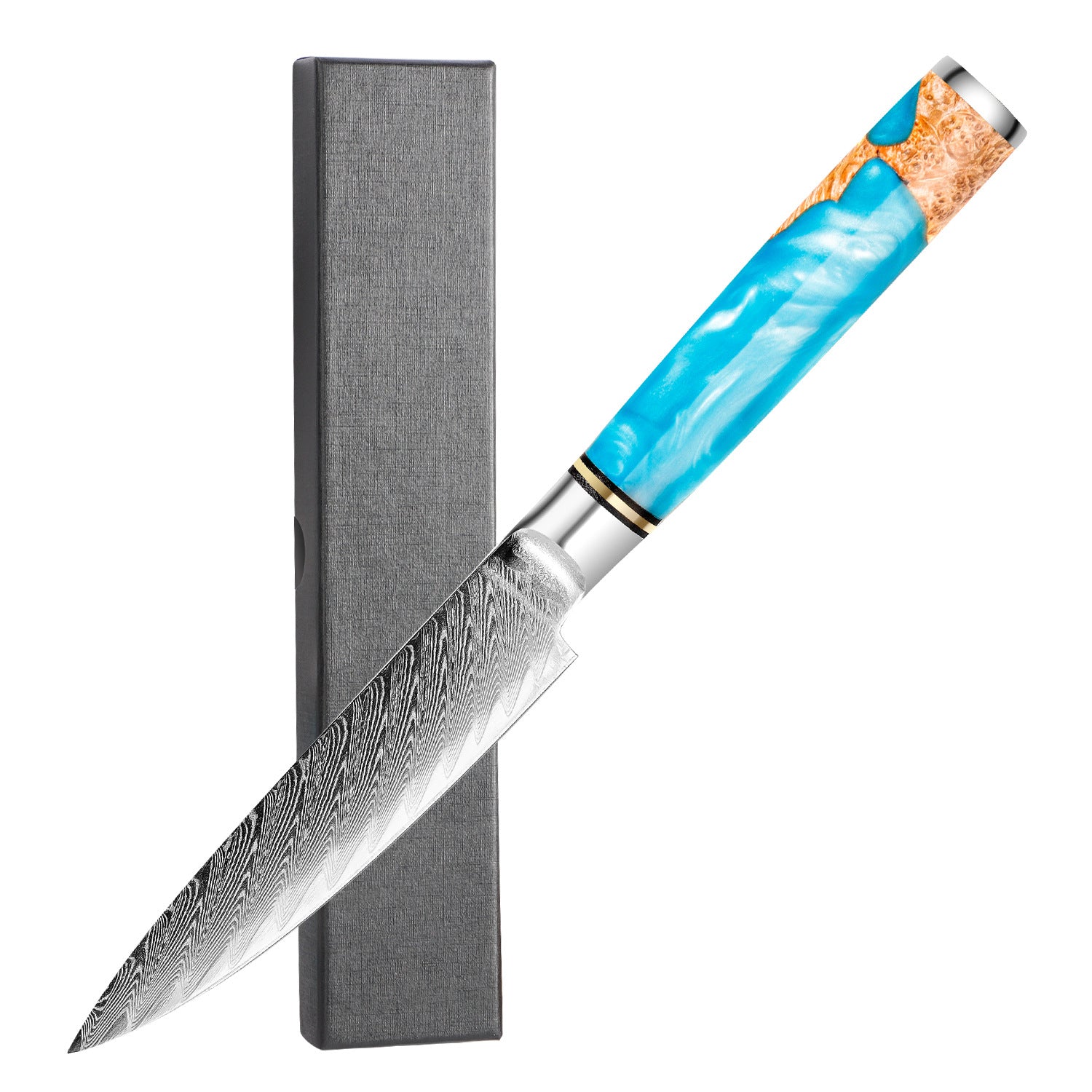 Damascus Pattern Steel Chef Knife & 7-Piece Set