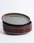 Handmade Reactive Glaze Stoneware Dinner Plates, 10 in, Set of 6