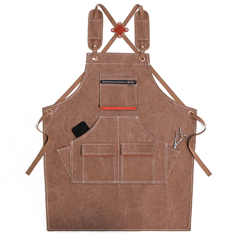 Canvas Bib Apron with Front Pockets