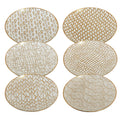 Mosaic Gold Porcelain Appetiser Plates, 6 in, Set of 6