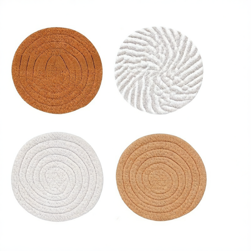 Cotton Woven Round Heat Insulation Coaster Placemat