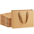 Brown Kraft Bags with Cloth Handles, 10.6 x 3.1 x 8.3 in, 50 ct