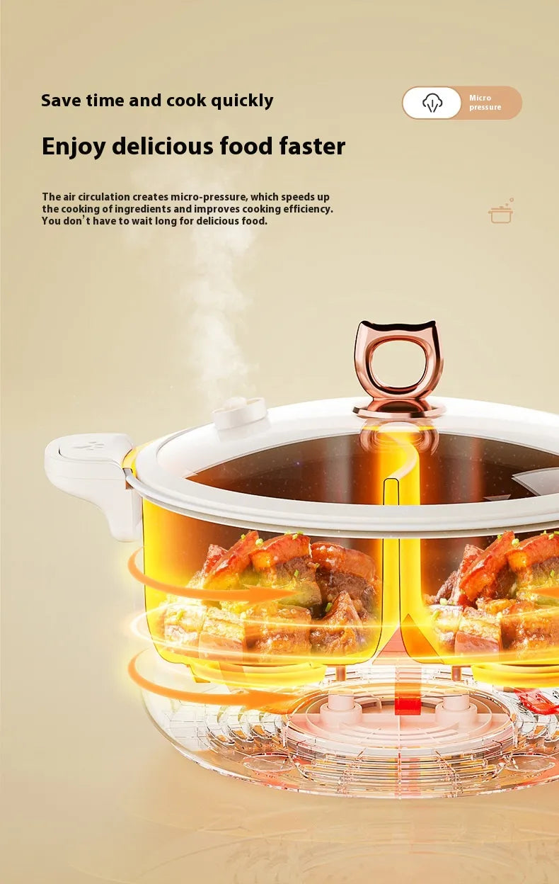 Dual-Broth Divided Electric Hot Pot, 5 L