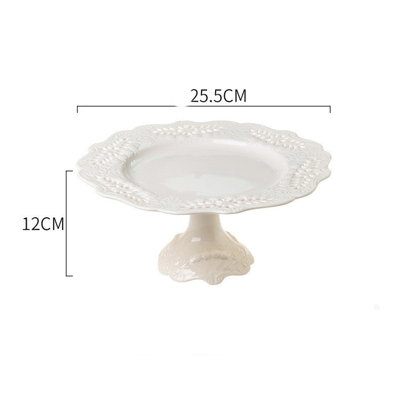 Lace-Rim Porcelain Cake Stand — 8 or 10 Inch