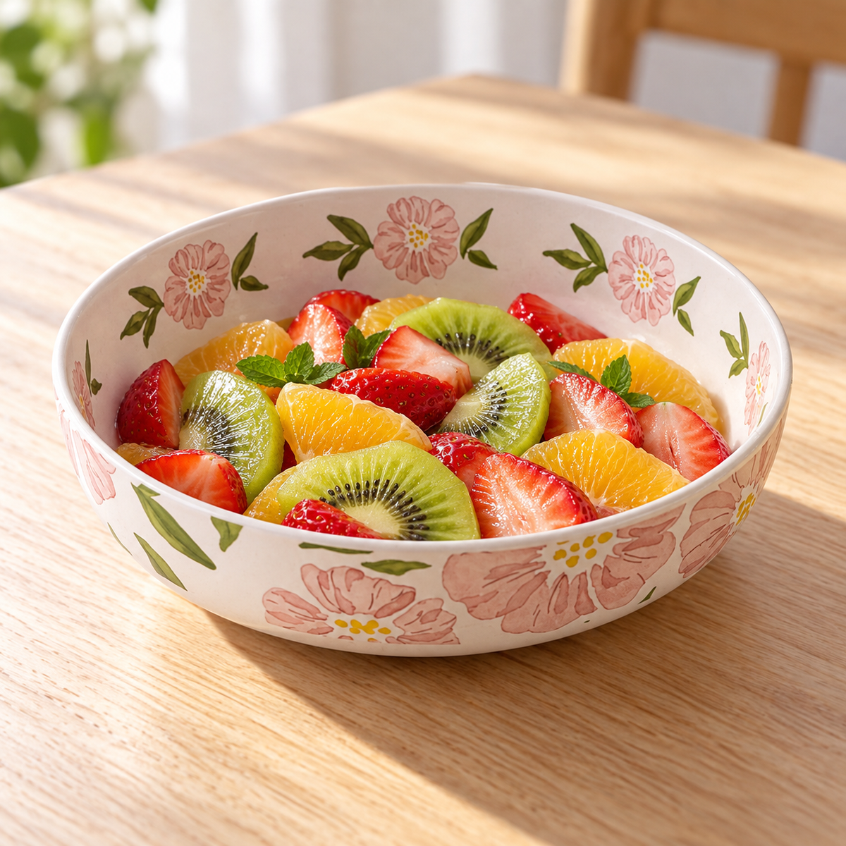 Floral Ceramic Salad and Fruit Bowl — serving inspiration