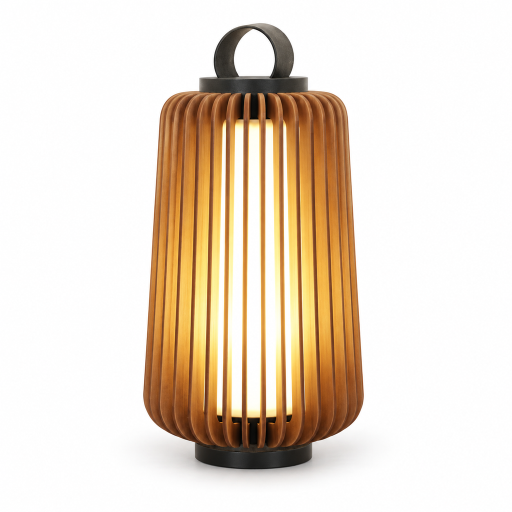 Tall garden lantern shown on white background
