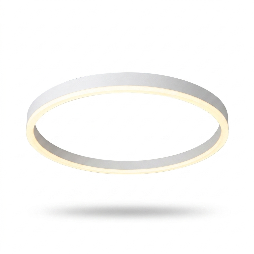 Slim ring-shaped LED ceiling light white-background product photo
