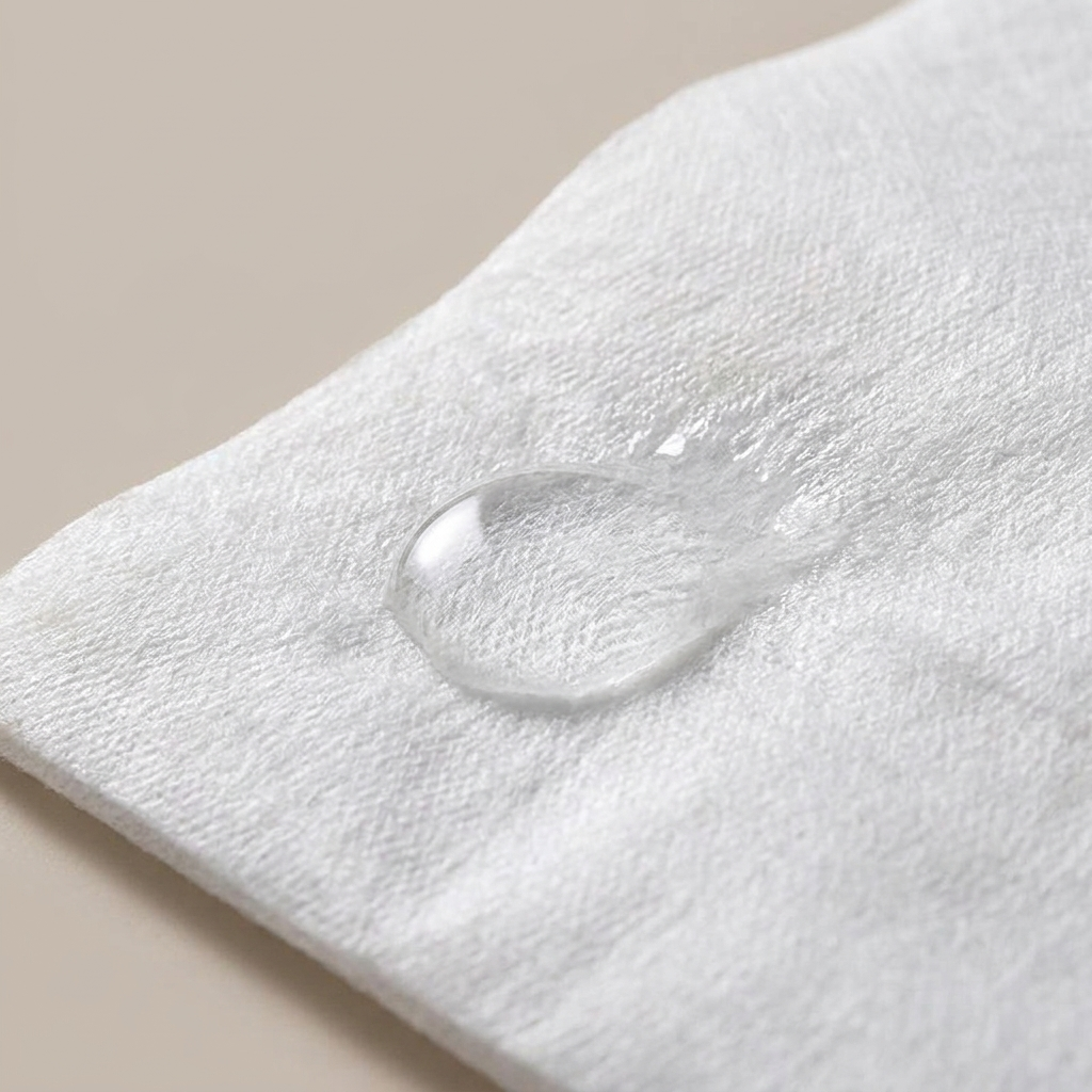 Water droplet instantly absorbed into the quick-dry pet pad surface