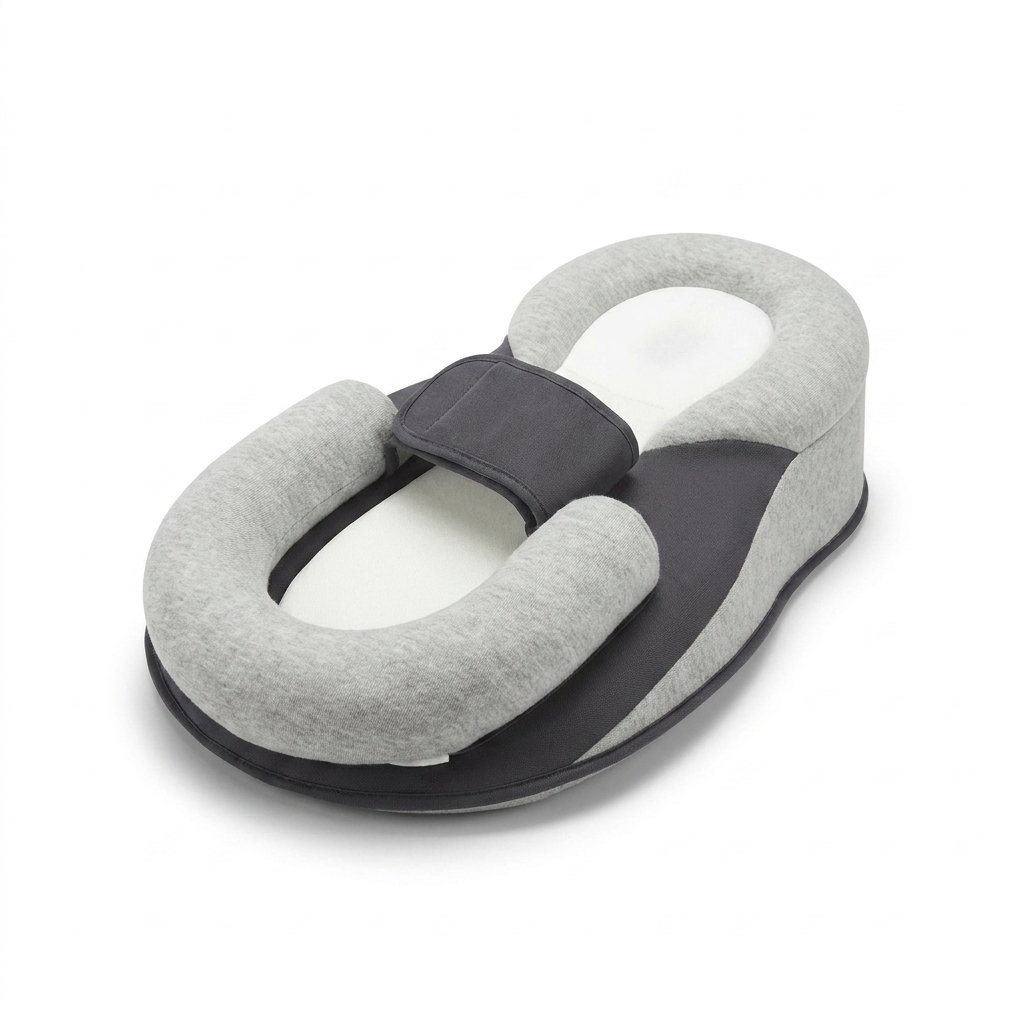 Light grey inclined baby anti-spit-up lounger nest