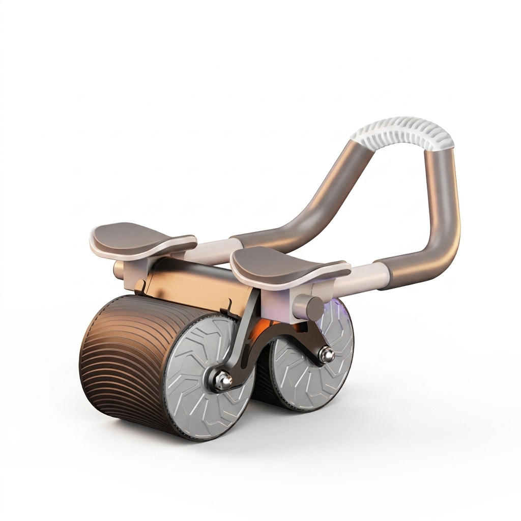 Automatic rebound ab roller wheel white-background product photo