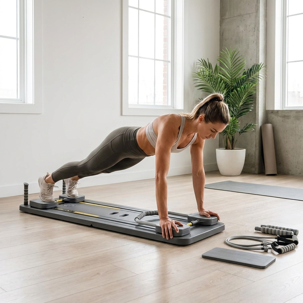 Person doing a core slide workout on the fitness board