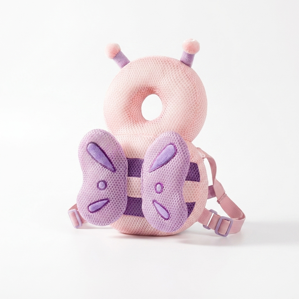 Toddler head protection backpack pad with butterfly wings