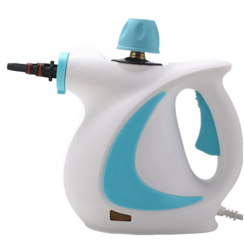 MightySteam QuickClean handheld steam cleaner white background