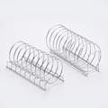 Stainless steel wire dish drying rack organizer on white background