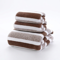 Folded 3-piece striped soft bath towel set
