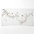 Bird and flower magnolia wall decal set on pure white background square packshot