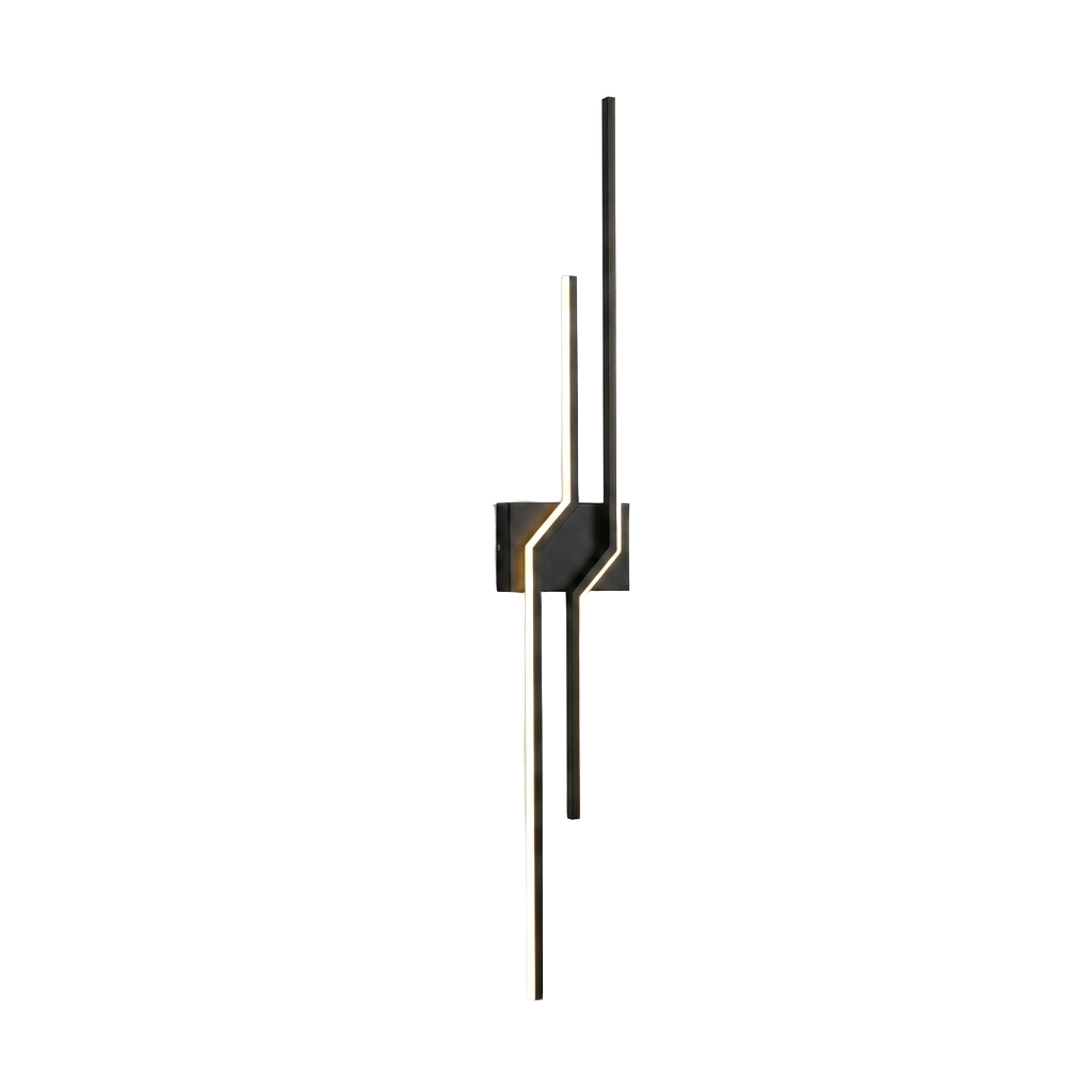 Linear LED wall light on pure white background