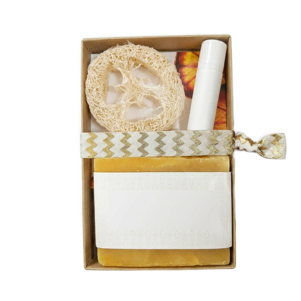 Citrus delight guest gift set on pure white background