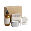 Serenity lavender spa set on pure white background