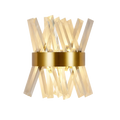 Crystal wall sconce with gold band on pure white background