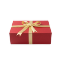 Luxury red keepsake box with magnetic closure on pure white background