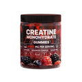 Creatine monohydrate gummies jar on pure white background