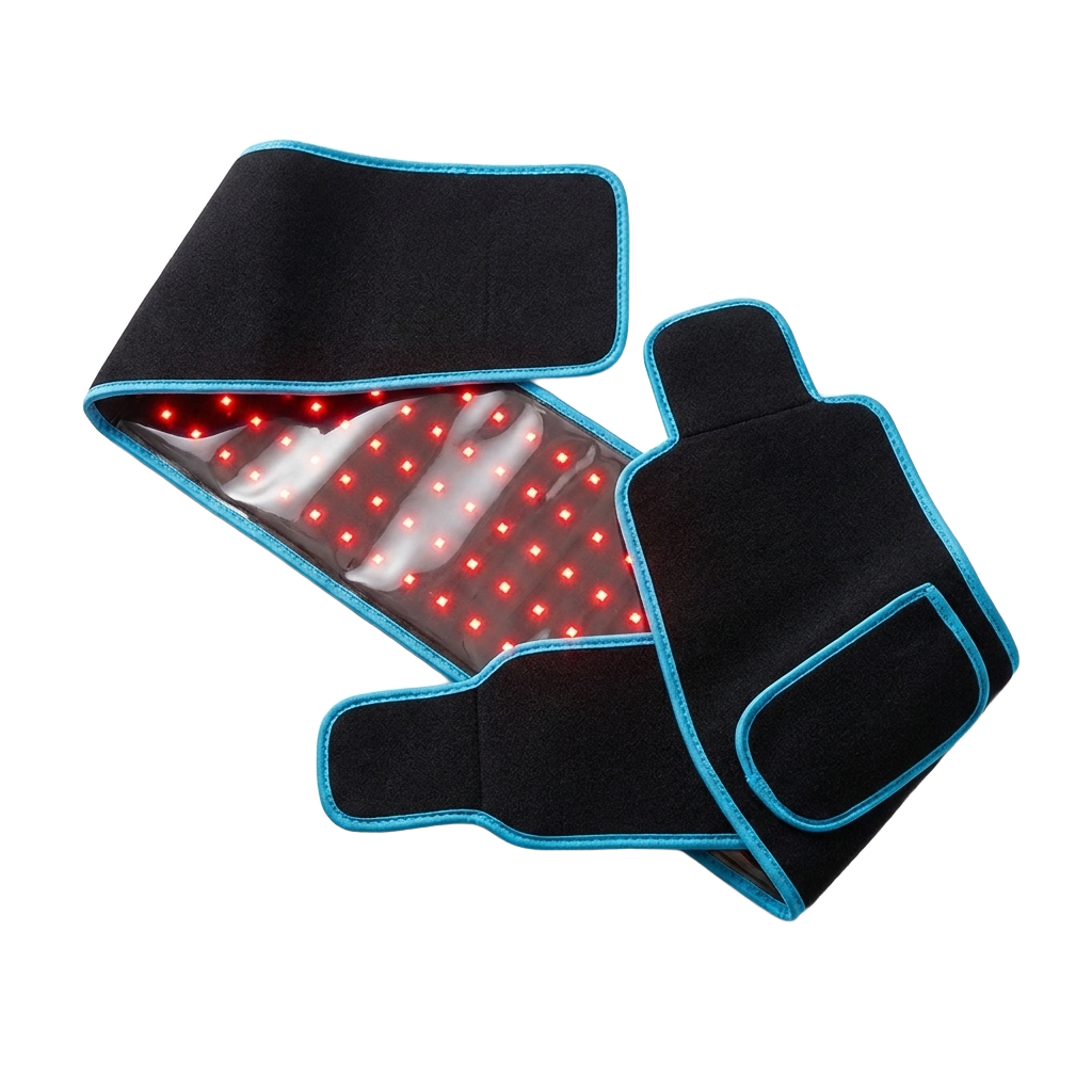 Infrared LED therapy back belt on pure white background