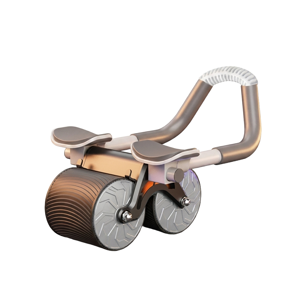 Automatic rebound ab roller wheel on pure white background
