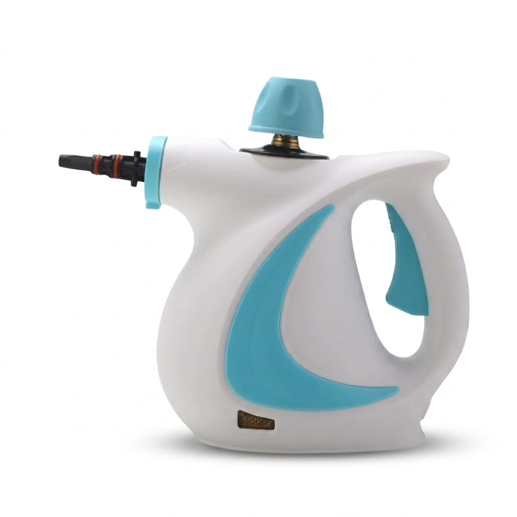 MightySteam QuickClean handheld steam cleaner on pure white background square packshot