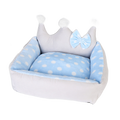 Royal Nest crown-shaped plush dog bed on pure white background, square ecommerce packshot