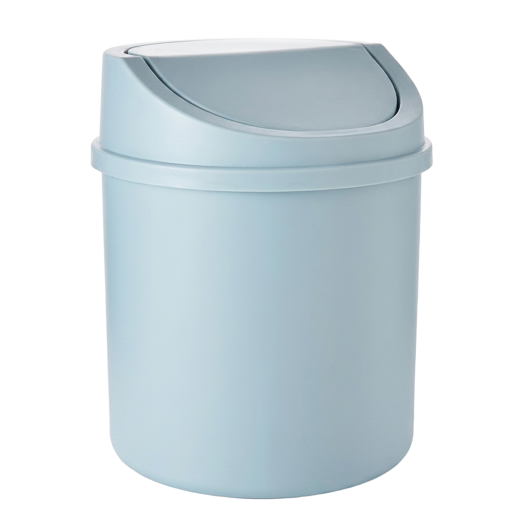 Compact desk bin with swing lid, true white background packshot