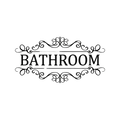 Decorative Bathroom door decal, true white background
