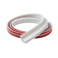 White silicone door weatherstrip coil, true white background packshot