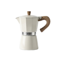 Classic Elegance Moka coffee maker in cream white on pure white background product photo