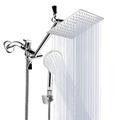 Deluxe rainfall and handheld chrome shower system, true white background packshot