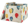 Large balloon-print gift box with lid