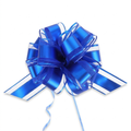 Bright blue pull bow on white background