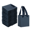 Navy blue small kraft paper gift bags with ribbon handles, 50 pack