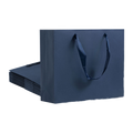 Navy blue large kraft paper gift bag with ribbon handles, 12 pack