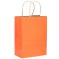 Orange small kraft paper gift bag with twisted handles, 100 pack