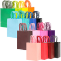 Rainbow assortment of medium kraft paper gift bags, 60 pack 16 colors