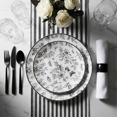 Black & White Plastic Dinnerware Set, 40 ct